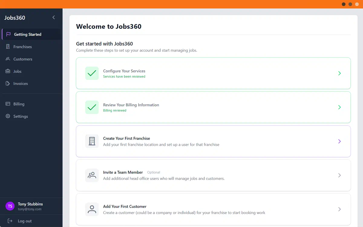 Jobs360 getting started overview
